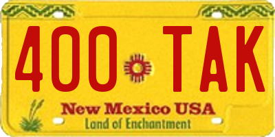 NM license plate 400TAK