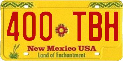 NM license plate 400TBH