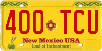NM license plate 400TCU