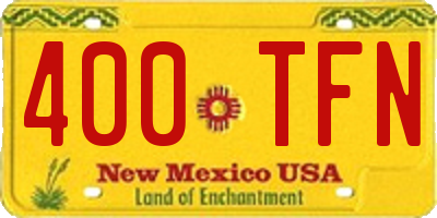 NM license plate 400TFN