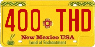 NM license plate 400THD