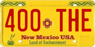 NM license plate 400THE