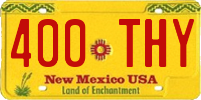 NM license plate 400THY