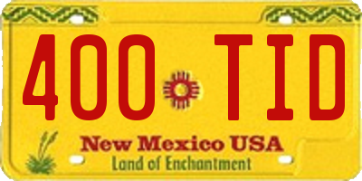 NM license plate 400TID