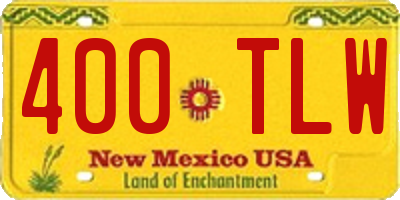 NM license plate 400TLW
