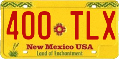 NM license plate 400TLX