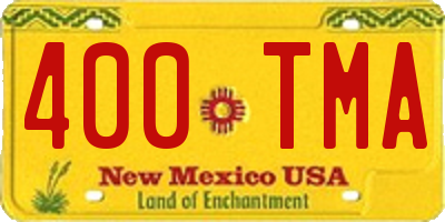 NM license plate 400TMA