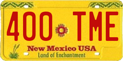 NM license plate 400TME
