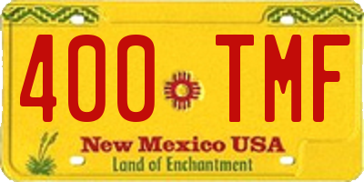NM license plate 400TMF