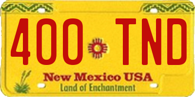 NM license plate 400TND
