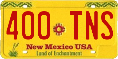 NM license plate 400TNS
