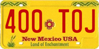 NM license plate 400TOJ