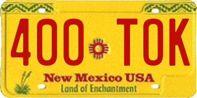 NM license plate 400TOK