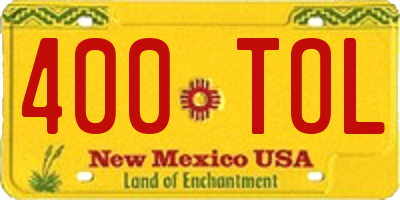 NM license plate 400TOL