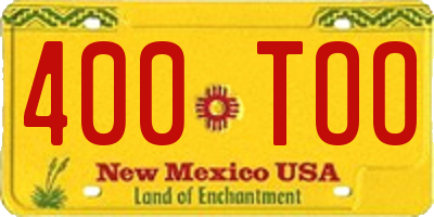 NM license plate 400TOO