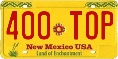 NM license plate 400TOP