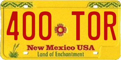 NM license plate 400TOR