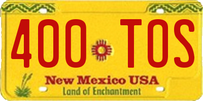 NM license plate 400TOS