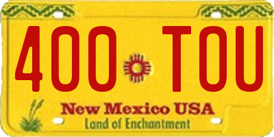 NM license plate 400TOU