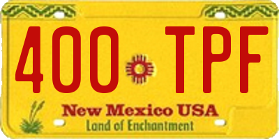NM license plate 400TPF