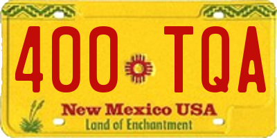 NM license plate 400TQA