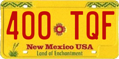 NM license plate 400TQF