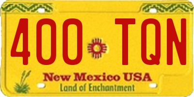 NM license plate 400TQN