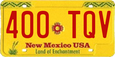 NM license plate 400TQV