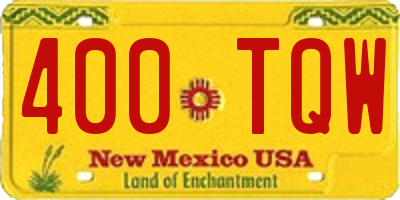 NM license plate 400TQW