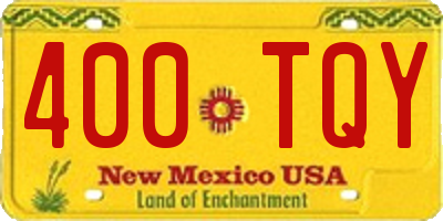NM license plate 400TQY