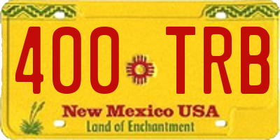 NM license plate 400TRB