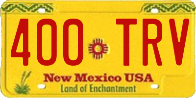 NM license plate 400TRV