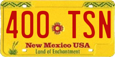 NM license plate 400TSN
