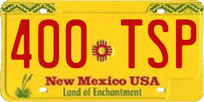 NM license plate 400TSP