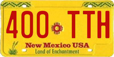 NM license plate 400TTH