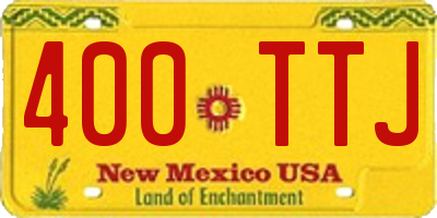 NM license plate 400TTJ