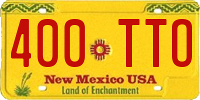 NM license plate 400TTO