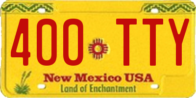 NM license plate 400TTY