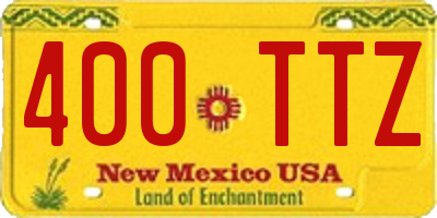 NM license plate 400TTZ