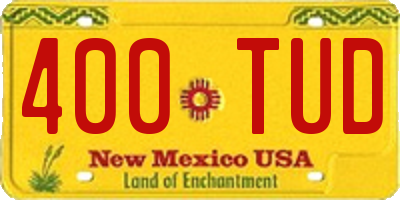 NM license plate 400TUD