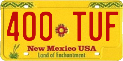 NM license plate 400TUF