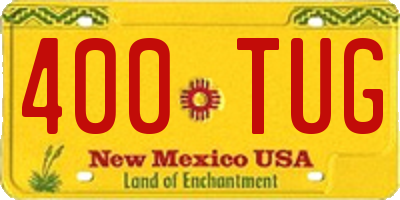 NM license plate 400TUG