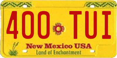 NM license plate 400TUI