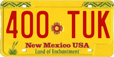 NM license plate 400TUK