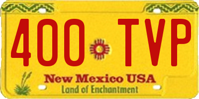 NM license plate 400TVP