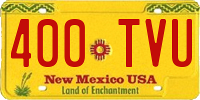 NM license plate 400TVU