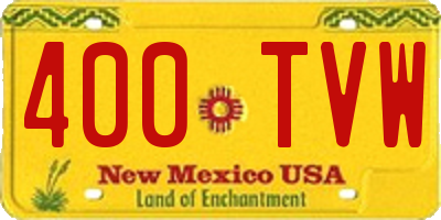 NM license plate 400TVW