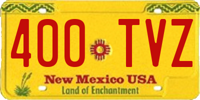 NM license plate 400TVZ