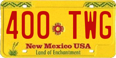 NM license plate 400TWG