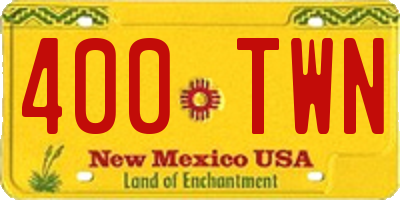 NM license plate 400TWN